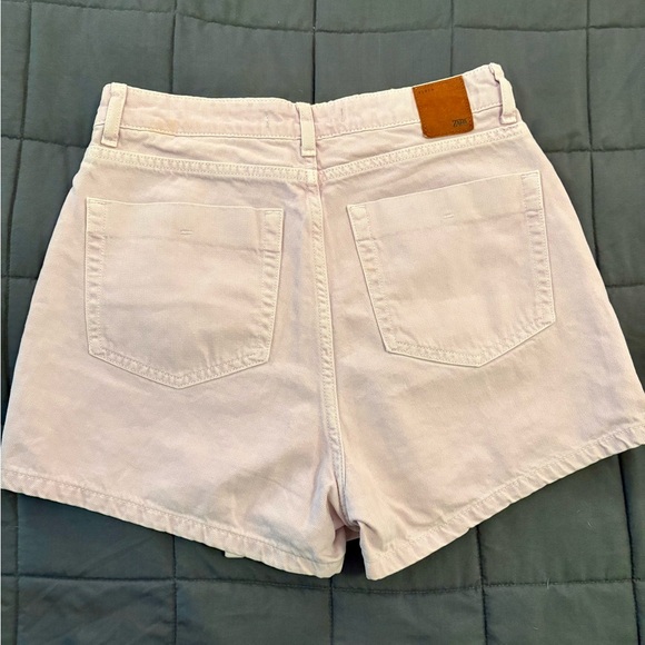 Zara Y2K High Waist Wrap Denim Skort 100% cotton – Light Pink lavender Size S - Picture 7 of 11